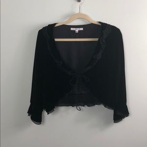 LK Bennett Black Ruffle Trim Top